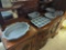 9 PC. TEMP-TATIONS WOODLAND PATTERN OVEN COOKWARE/DISHES TO INCLUDE A 3 QT. CURVED EDGE DISH, MUFFIN