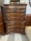 MAHOGANY 8 DRAWER TALL CHEST; MEASURES