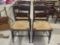 SET OF (4) ANTIQUE HITCHCOCK STYLE FRUIT DETAILED RUSH BOTTOM SIDE CHAIRS. THEY MEASURE APPROX. 17