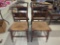 SET OF (4) ANTIQUE HITCHCOCK FRUIT DETAILED RUSH BOTTOM SIDE CHAIRS. MARKED ON THE BACK. THEY