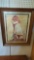 WOODEN FRAMED PRINT TITLED IN DISGRACE GIRL IN CORNER WITH DOG BY CHARLES BURTON BARBER MEASURES