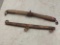 LOT OF 2 HORSE SINGLE TREES. ONE IS WOODEN AND METAL AND ONE IS SOLID METAL. CONDITION IS CONSISTENT