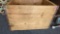 WOOD AND METAL STORAGE BOX MEASURES APPROXIMATELY 24 IN X 17 IN X 15 IN