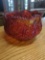 REDDISH-ORANGE CARNIVAL GLASS BOWL. HIGHLY DETAILED. MEASURES APPROX 6.5