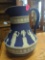 WEDGEWOOD BLUE JASPER PITCHER WITH ROMAN FIGURES. APPOX 9