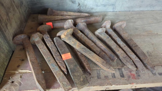LOT OF EARLY STYLE RAILROAD NAILS 14 IN TOTAL