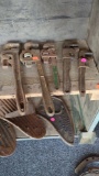 SET OF 5 EARLY STYLE PIPE WRENCHES