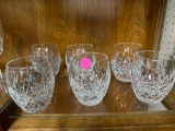 LOT OF 6 WATERFORD CRYSTAL DRINKING GLASSES; MEASURES 4 in TALL