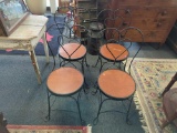 4 ICE CREAM PARLOR STYLE CHAIRS; MEASURES 19 x 17 x 35