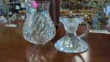 WATERFORD 2 PCS CANDLE HOLDER, INCLUDES THE CANDLE HOLDER, AND THE WATERFORD HURRICANE SHADE