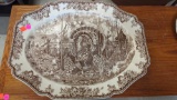 JOSIAH WEDGEWOOD AND SONS LTD HIS MAJESTY A GENUINE HAND ENGRAVING TURKEY PLATTER, MEASURES