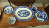 LOT OF ASSORTED BLUE DINNER WARE TO INCLUDE THE COLLECTORS SERIES OF ATLANTIC CANADA MADE IN