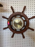 TAYLOR WALL CLOCK SHIPS WHEEL 18 IN DIAMETER