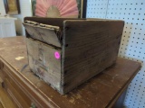 VINTAGE WOOD WINCHESTER AMMO ADVERTISEMENT CRATE. DOES HAVE SOME WOOD BROKEN. IT MEASURES APPROX.