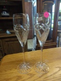 LOT OF 2 WATERFORD CRYSTAL CHAMPAGNE FLUTES. 