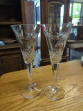 SET OF 2 WATERFORD CRYSTAL MILLENIAL COLLECTION TOASTING FLUTES. EACH MEASURES APPROX. 9.25