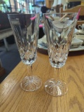 LOT OF 2 WATERFORD CRYSTAL CHAMPAGNE FLUTES. EACH MEASURES APPROX. 7.5