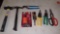 LOT OF ASSORTED TOOLS SUCH AS, A HUSKY 4 PIECE 1/4 INCH HEX IMPACT SOCKET ADAPTER SET OPEN, HUSKY 20