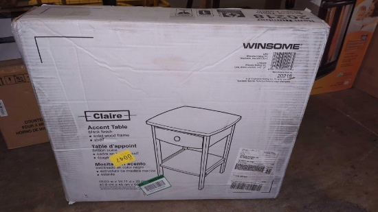 WINSOME CLAIRE ACCENT TABLE BLACK FINISH ITEM NUMBER 20218 STILL IN THE BOX SEALED RETAIL PRICE