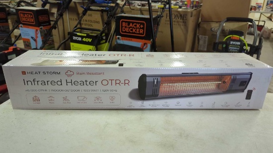 HEAT STORM RAIN RESISTANCE INFRARED HEATER HS 1500 OTR R 1500 WATTS 120 V 60 HZ WALL MOUNTED AND