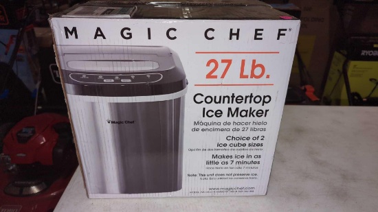 MAGIC CHEF 27 LB COUNTERTOP ICE MAKER CHOICE OF 2 ICE CUBE SIZES, IN ORIGINAL BOX SEALED, RETAIL