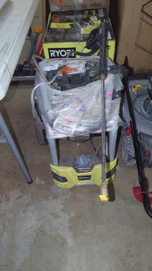 RYOBI POWER WASHER, POWERED BY HONDA, USED CONDITION, ITEM HAS A REPAIR TAG, UNSURE IF ITEM WAS