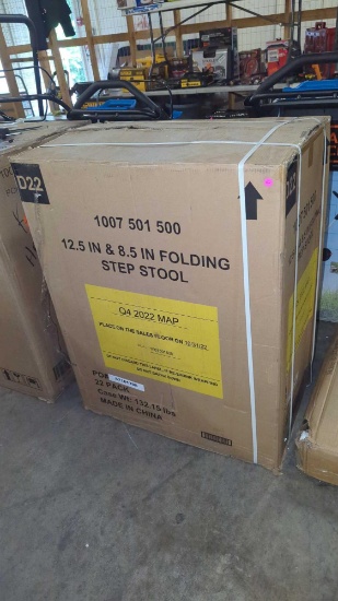 12.5" AND 8.5" FOLDING STEP STOOL, 22 PCK, ITEM IS STILL BAND SEALED.