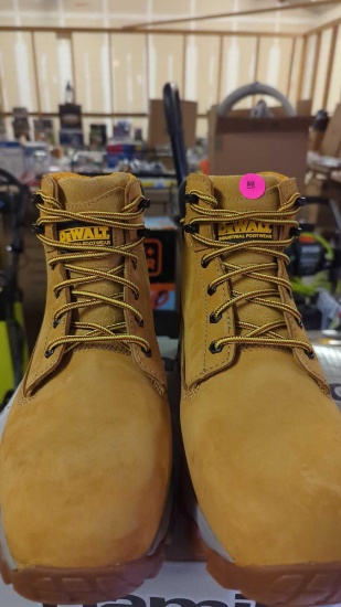 DEWLT INDUSTRIAL FOOTWEAR MENS 12 WIDE WHEAT STYLE STEEL TOE WORK BOOTS, LOOKS TO BE NEW, EXCELLENT