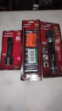 LOT OF THREE HUSKY TOOL ITEMS TO INCLUDE HUSKY 500 LUMENS LED FLASHLIGHT WITH STAINLESS STEEL CORE,