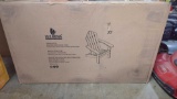 LUE BONA PANDA SERIES WOODEN ADIRONDACK CHAIR IN NATURAL WOOD COLOR, PRODUCT SIZE IS 30 IN X 35 IN X