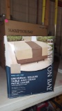 UNIVERSAL DEEP SEAT LOVESEAT PATIO COVER BROWN FABRIC, BY THE HAMPTON BAY, IN THE ORIGINAL BOX, 84