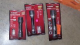 SET OF 3 HUSKY FLASHLIGHTS, SEALED 8N THE ORIGINAL PACKAGES.