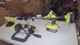 SET OF 3 RYOBI DISPLAY MODEL POWERED TOOLS, BRUSHLESS DRYWALL SCREW GUN, RYOBI SCRUBBER, AND A MICRO