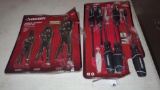 2 SETS OF HUSKY TOOLS, HUSKY 3 PCS LOCKING PLIERS SET, AND A 7 PCS MAGNETIC SCREWDRIVER SET.