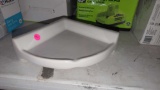 TILE CORNER SHOWER SOAP DISH, MADE IN MEXICO, IN GOOD CONDITION, NO PARTS INCLUDED