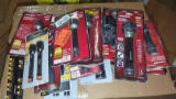 LARGE LOT OF NEW FLASHLIGHTS, HUSKY, DEFIANT, HEAD LAMPS, AND HANDHELDS.