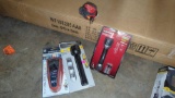 A LOT OF MISCELLANEOUS ITEMS TO INCLUDE, MILWAUKEE 25 FT TAPE MEASURE USED, SUPER SCAN M4 BY ZIRCON,