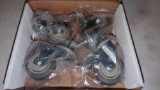KREG 3 INCH DUAL LOCKING CASTER SET IN THE ORIGINAL BOX, BOX INCLUDES 4 CASTERS.