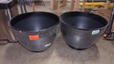 PAIR OF CHG 22-IN DECATUR RESIN PLANTER AND THE COLOR BLACK MEASUREMENTS ARE 22 IN BY 15.75 IN THEY