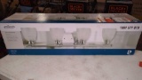 PROGRESS LIGHTING LUCKY COLLECTION FOR LIGHT POLISH CHROME WHITE PRISMATIC GLASS COASTAL BATH VANITY