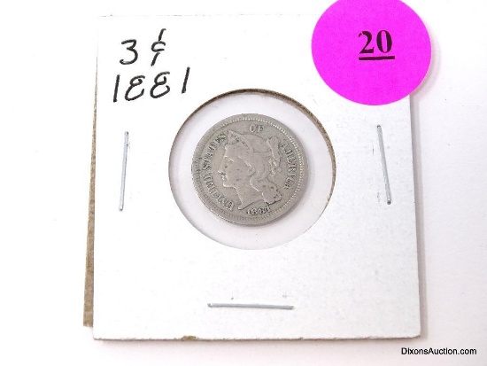 1881 Three Cents