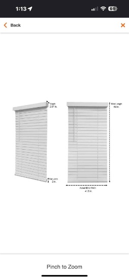 Home Decorators Collections 2 Inch Cordless Faux Wood Blind - White - 42 x 64 2 Packs per box, new
