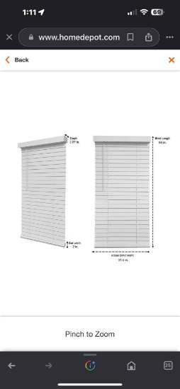 Home Decorators Collections 2 Inch Cordless Faux Wood Blind - White - 32 x 64 2 Packs per box, new
