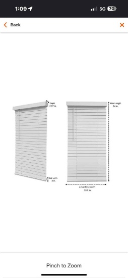 Home Decorators Collections 2.5 Inch Cordless Faux Wood Blind - White - 31 x 64 2 Packs per box, new
