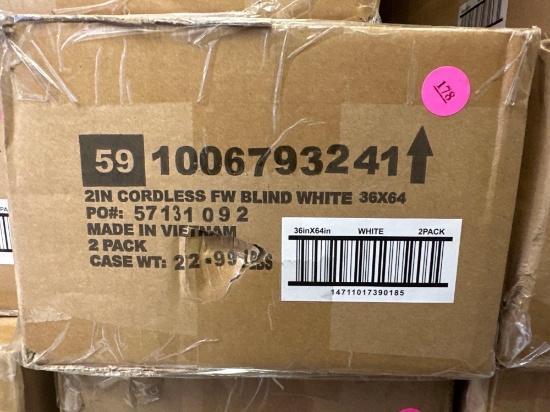 Home Decorators Collections 2 Inch Cordless Faux Wood Blind - White - 36...x 64 2 Packs per box, new