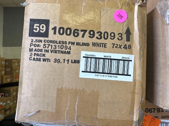 Home Decorators Collections 2.5 Inch Cordless Faux Wood Blind - White - 72 x 48 2 Packs per box, new