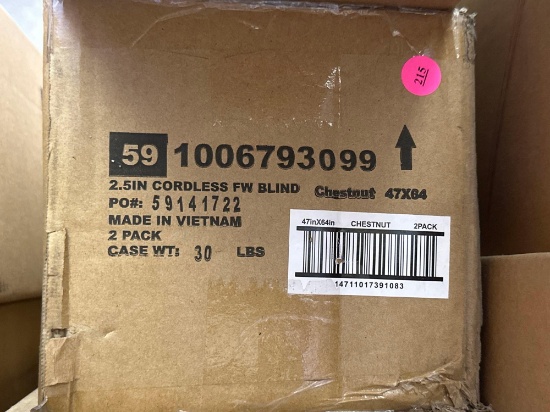 Home Decorators Collections 2.5 Inch Cordless Faux Wood Blind - Chestnut - 47 x 64 2 Packs per box,