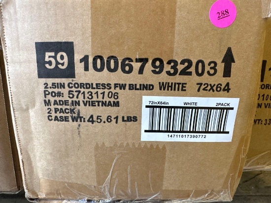Home Decorators Collections 2.5 Inch Cordless Faux Wood Blind - White - 72 x 64 2 Packs per box, new