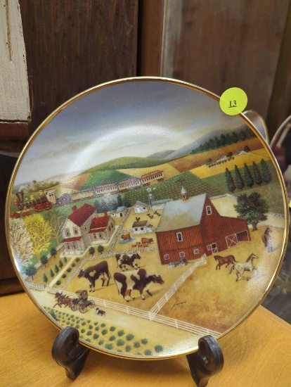 The American Folk Art Collection Cow Plate - Franklin Mint and Bradford Exchange Country Journeys