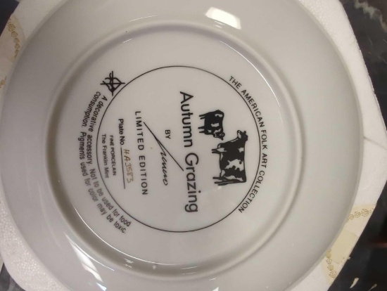 The American Folk Art Collection Cow Plate - Franklin Mint and Bradford Exchange Autumn Grazing
